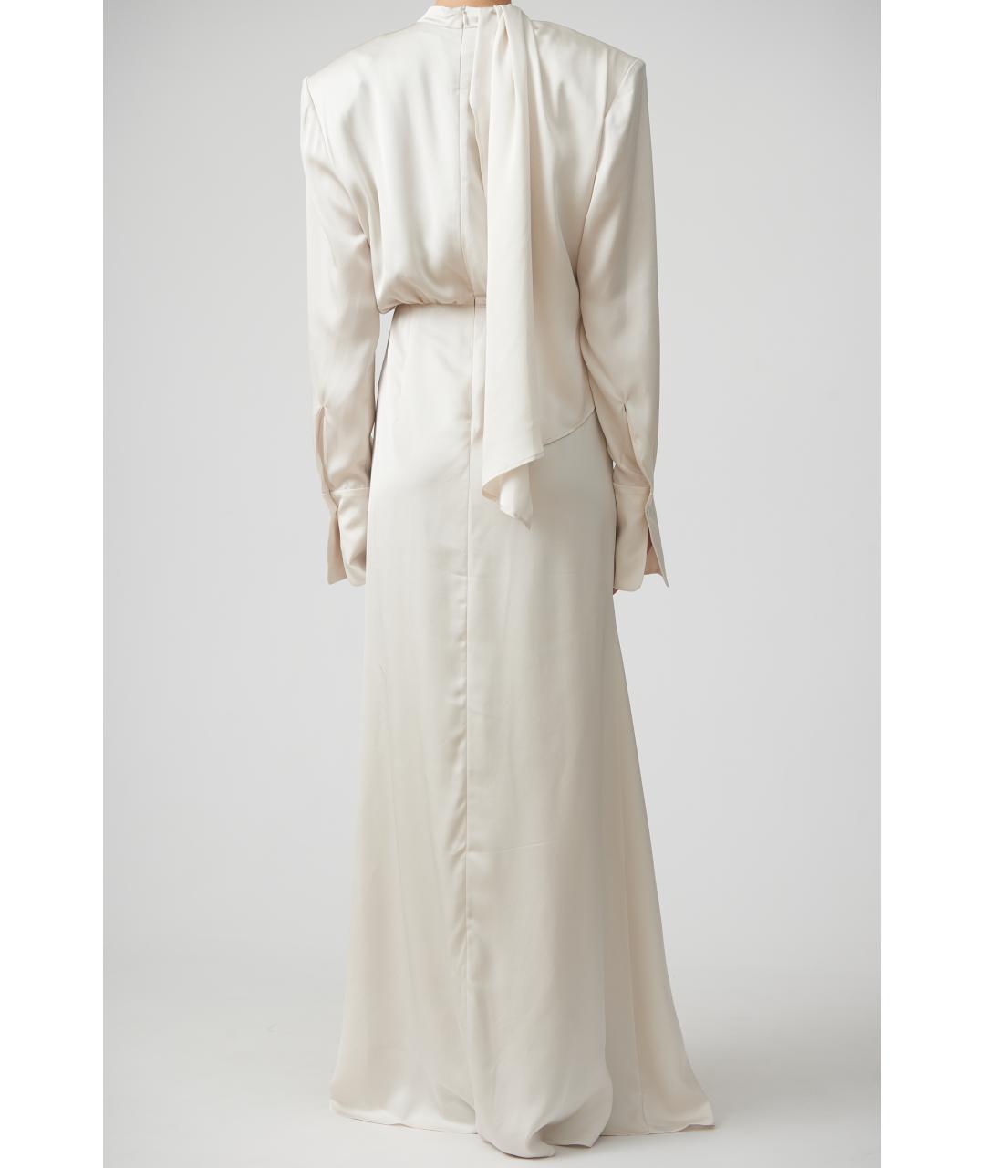 MAGDA BUTRYM Белое шелковое вечернее платье, фото 4