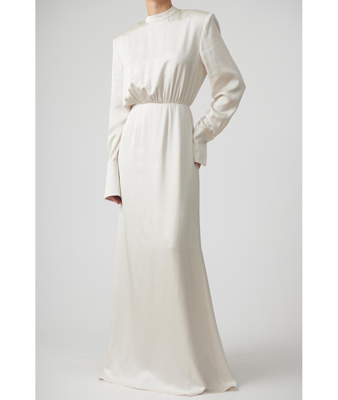 MAGDA BUTRYM Белое шелковое вечернее платье, фото 2