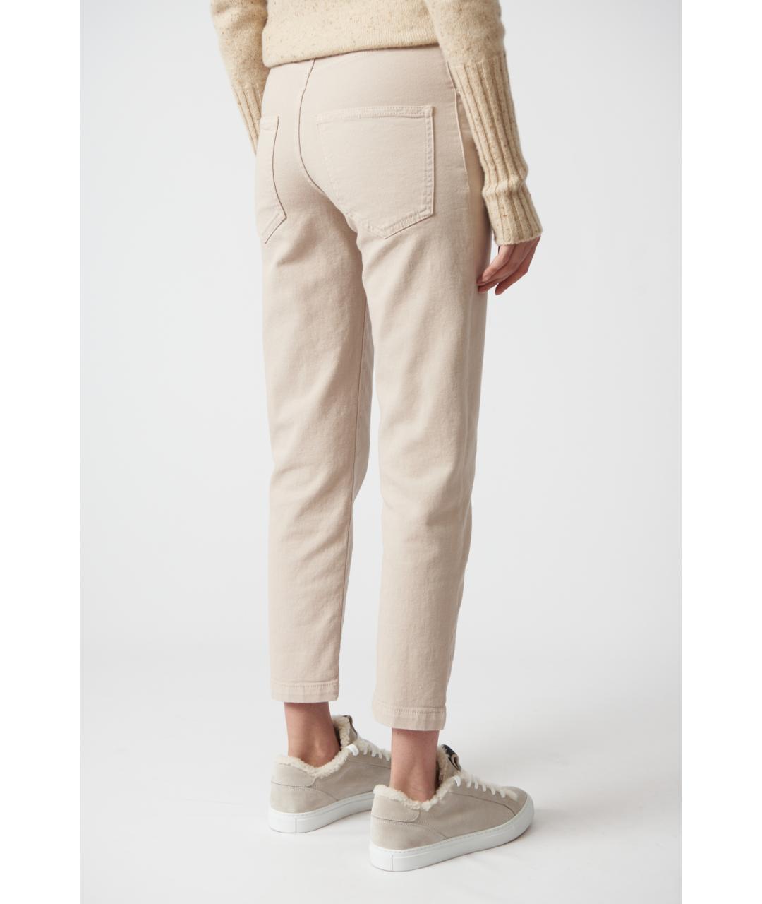 KITON Бежевые хлопковые прямые джинсы, фото 4