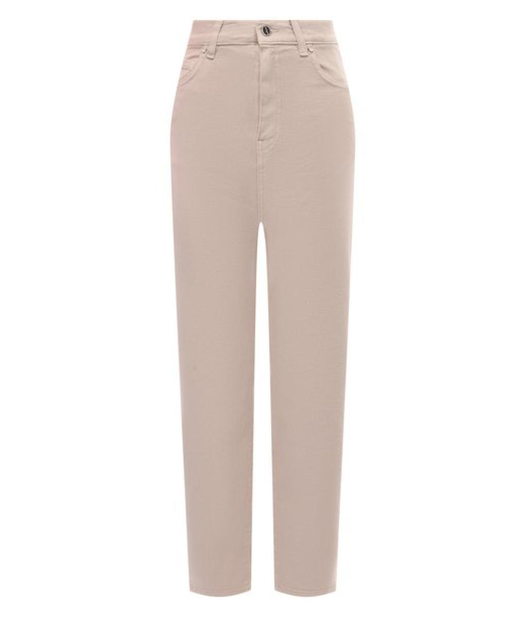 KITON Бежевые хлопковые прямые джинсы, фото 1