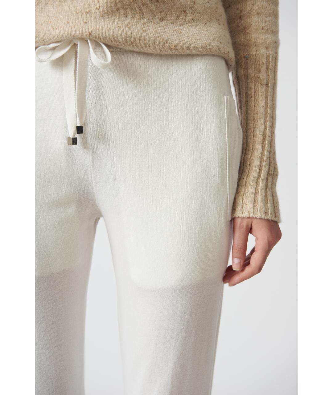 KITON Белые кашемировые прямые брюки, фото 2