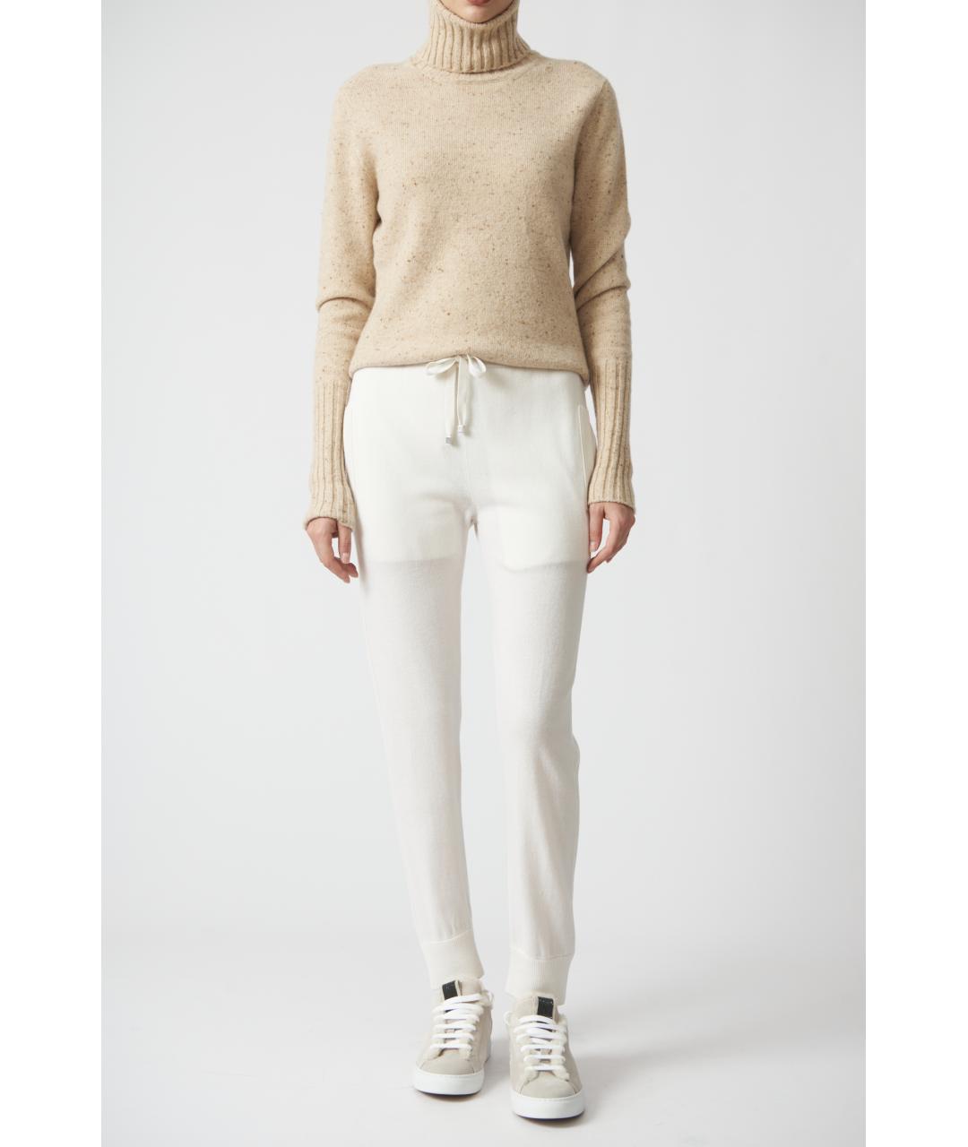 KITON Белые кашемировые прямые брюки, фото 4