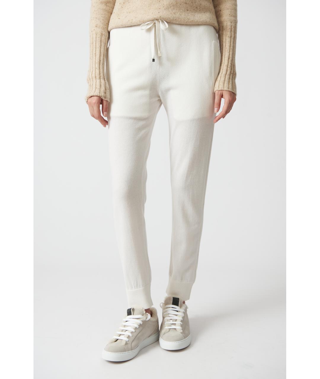 KITON Белые кашемировые прямые брюки, фото 5