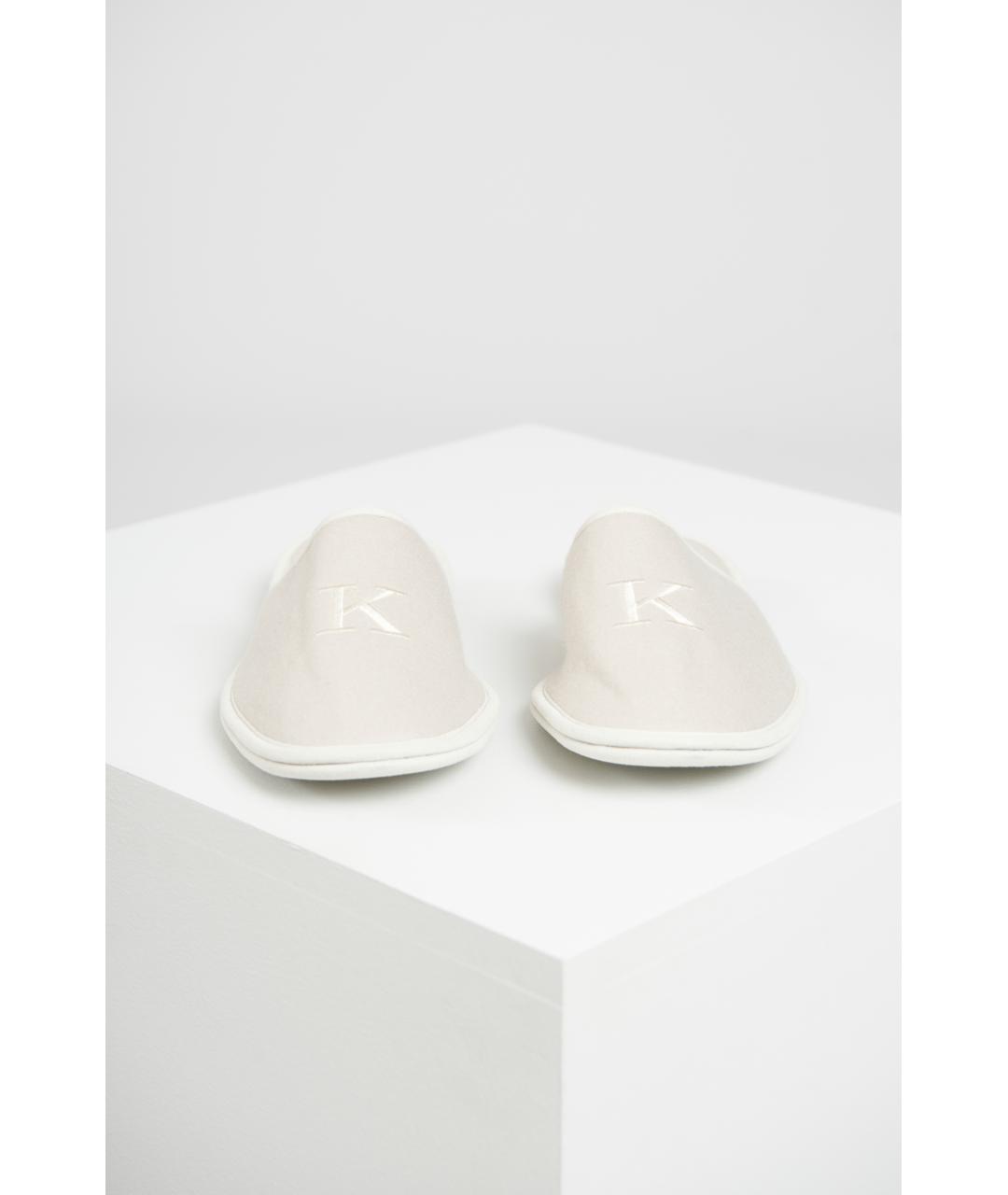 KITON Бежевые текстильные шлепанцы, фото 2