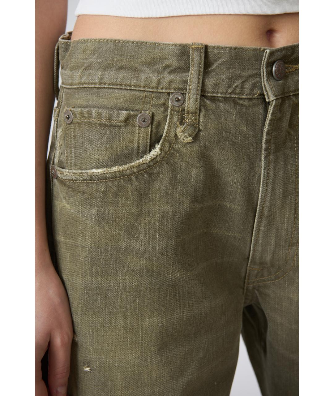 R13 Хаки хлопковые прямые джинсы, фото 2