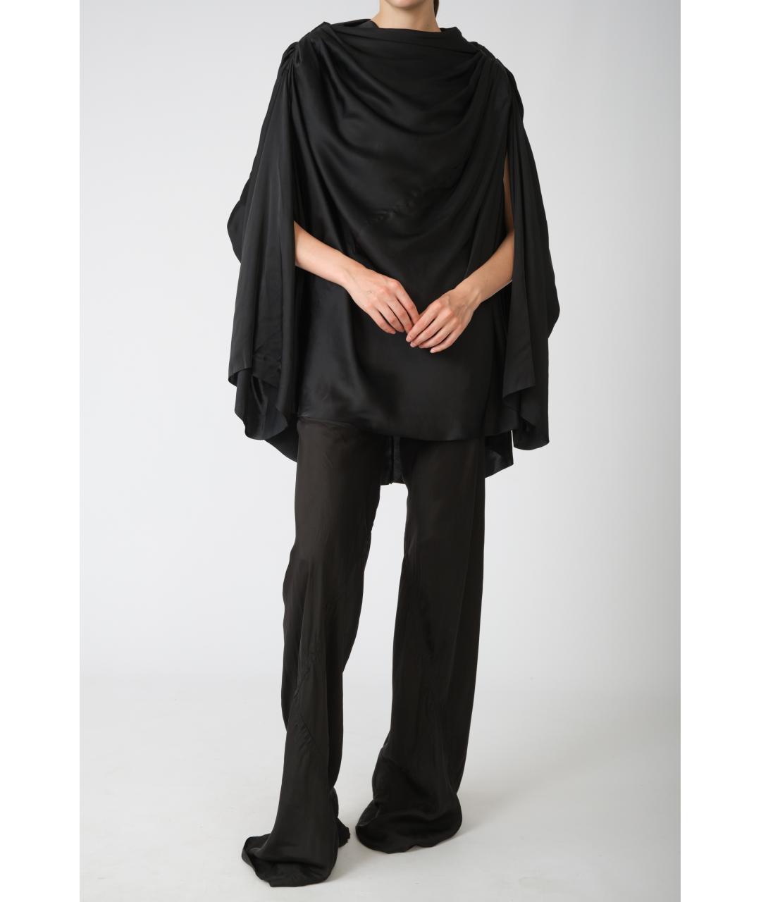 RICK OWENS Черная ацетатная блузы, фото 2