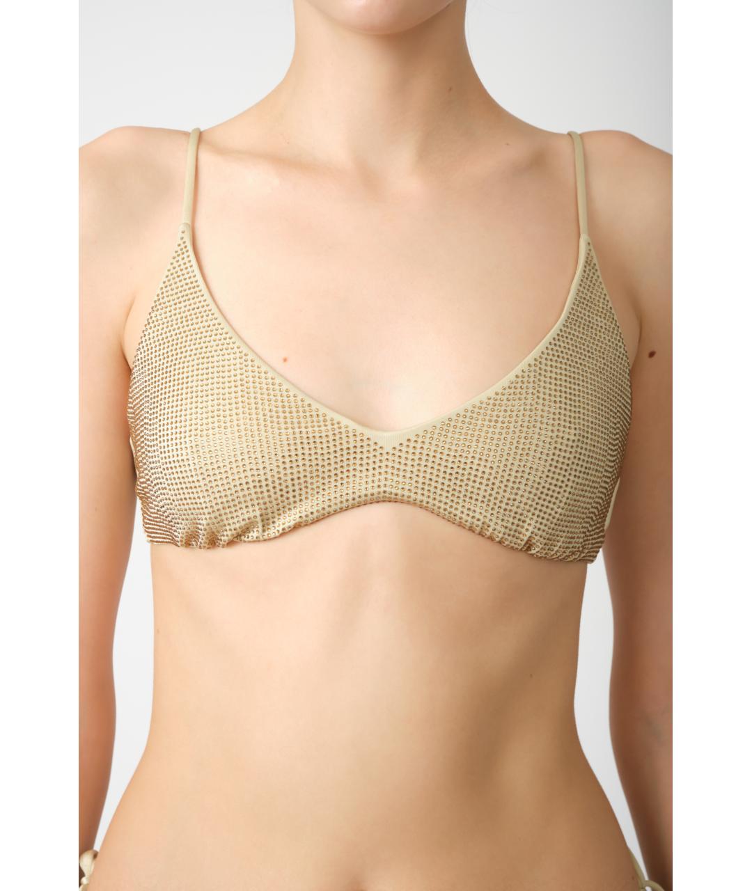 MC2 SAINT BARTH Золотой полиамидовый купальник, фото 3