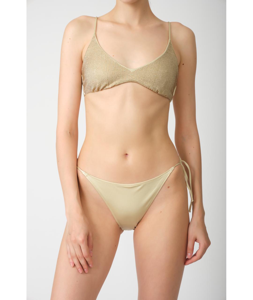 MC2 SAINT BARTH Золотой полиамидовый купальник, фото 2