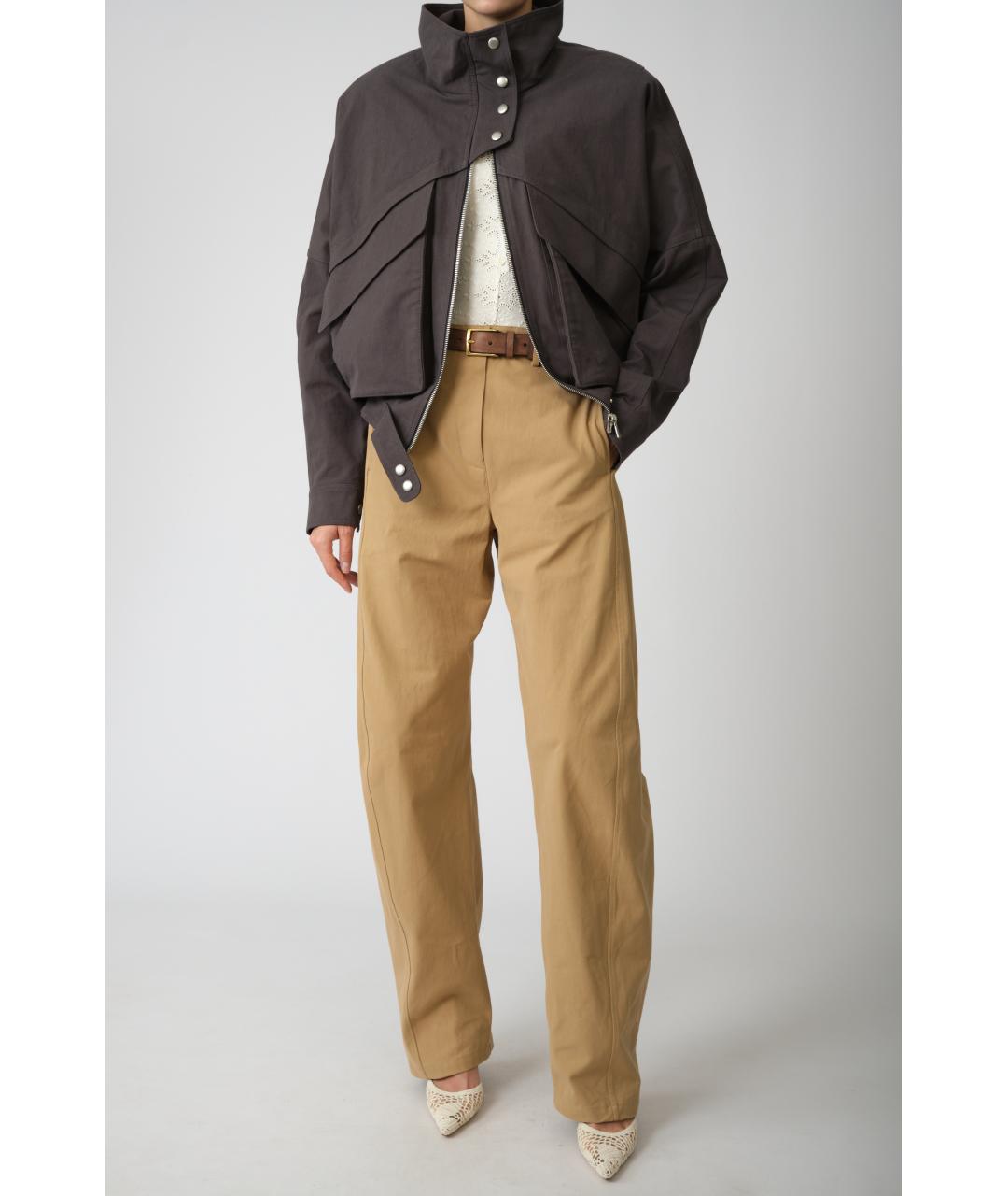 MAGDA BUTRYM Бежевые хлопковые прямые брюки, фото 7