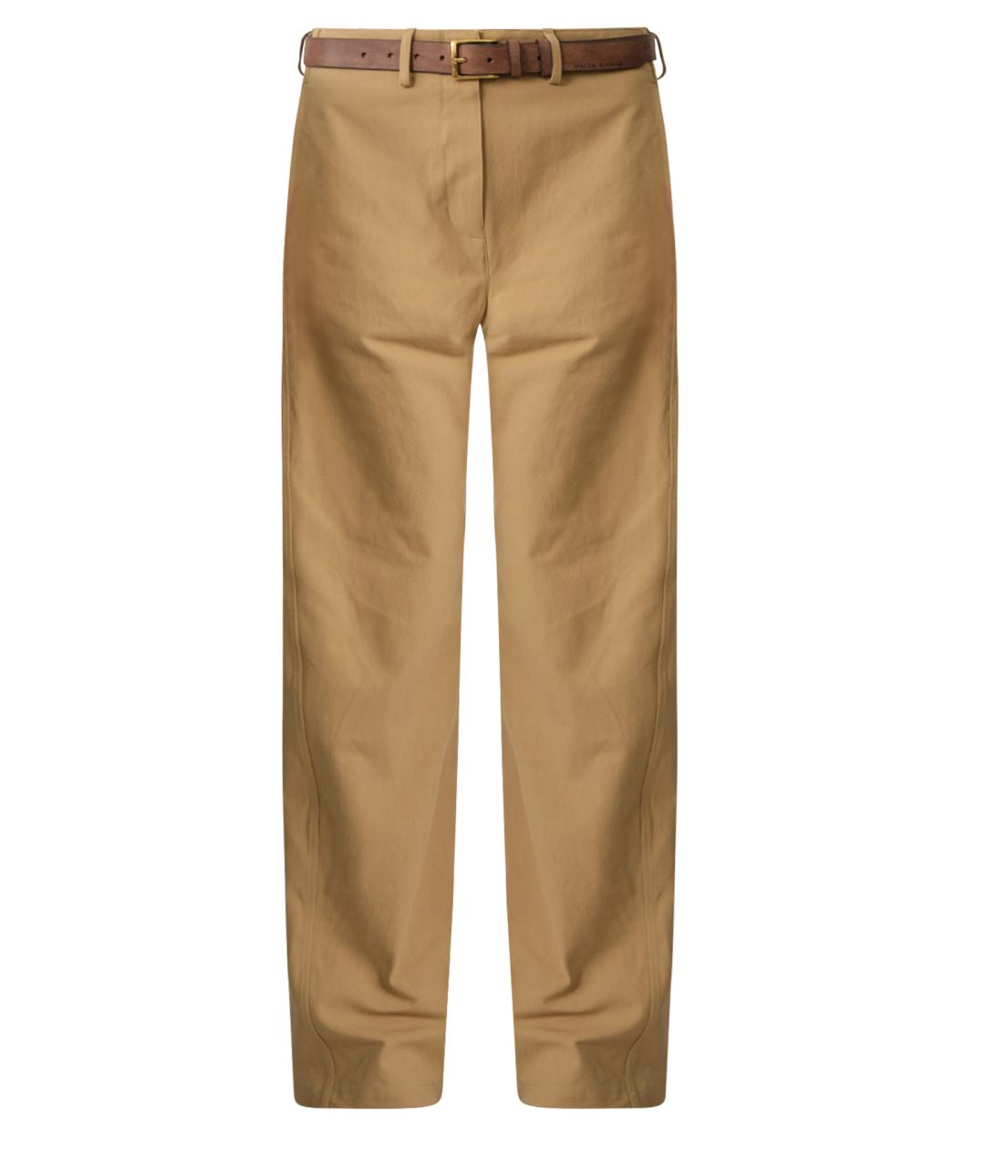 MAGDA BUTRYM Бежевые хлопковые прямые брюки, фото 1