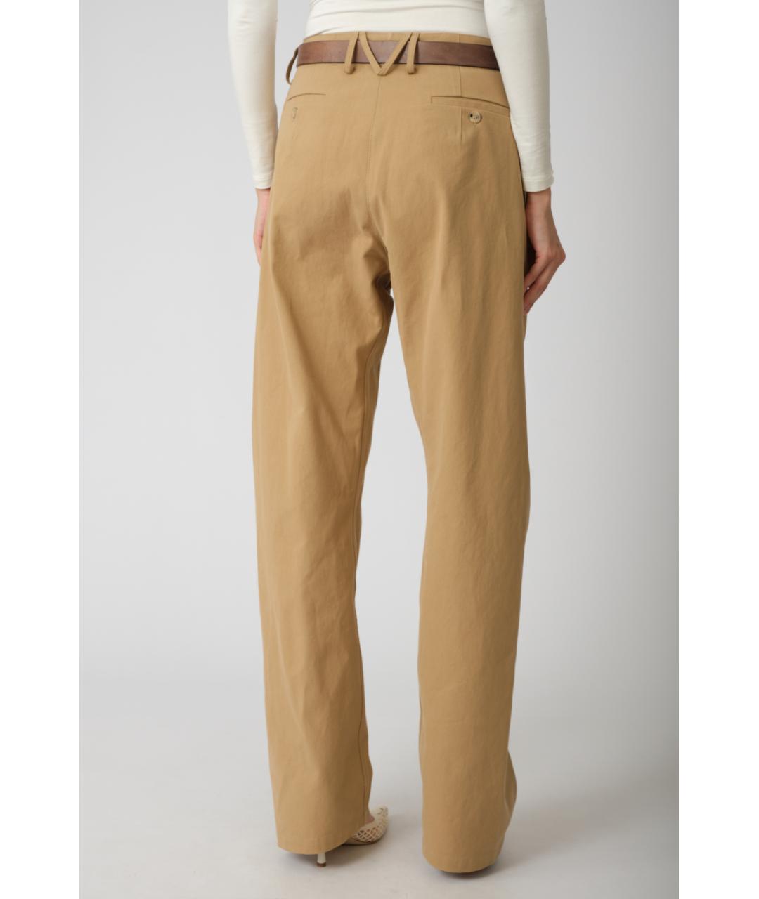 MAGDA BUTRYM Бежевые хлопковые прямые брюки, фото 3