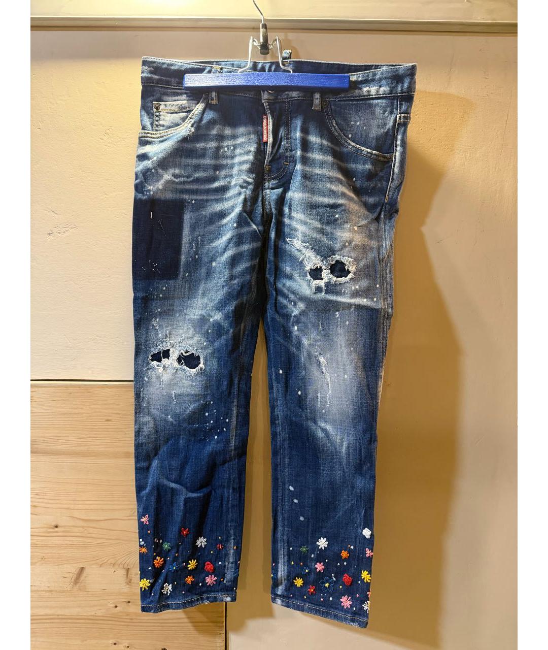 DSQUARED2 Голубые хлопковые джинсы слим, фото 5