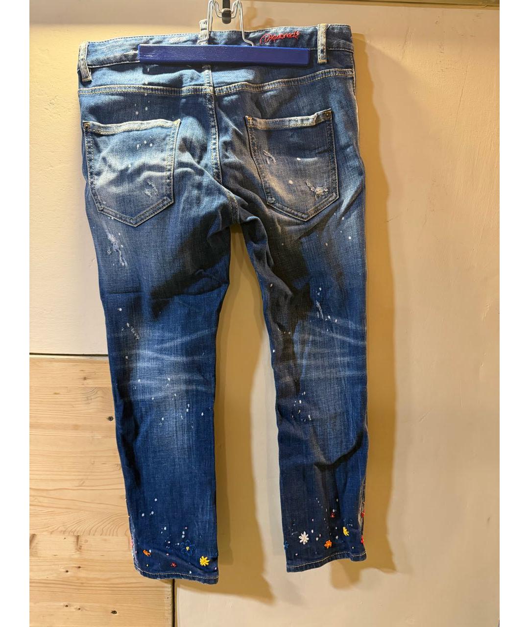 DSQUARED2 Голубые хлопковые джинсы слим, фото 2