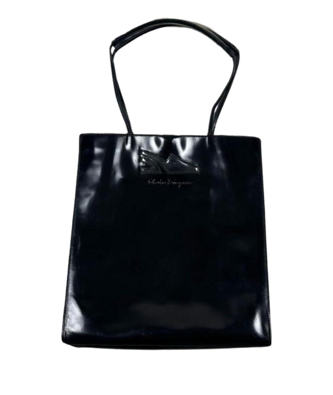 FERRAGAMO Черная сумка тоут, фото 1