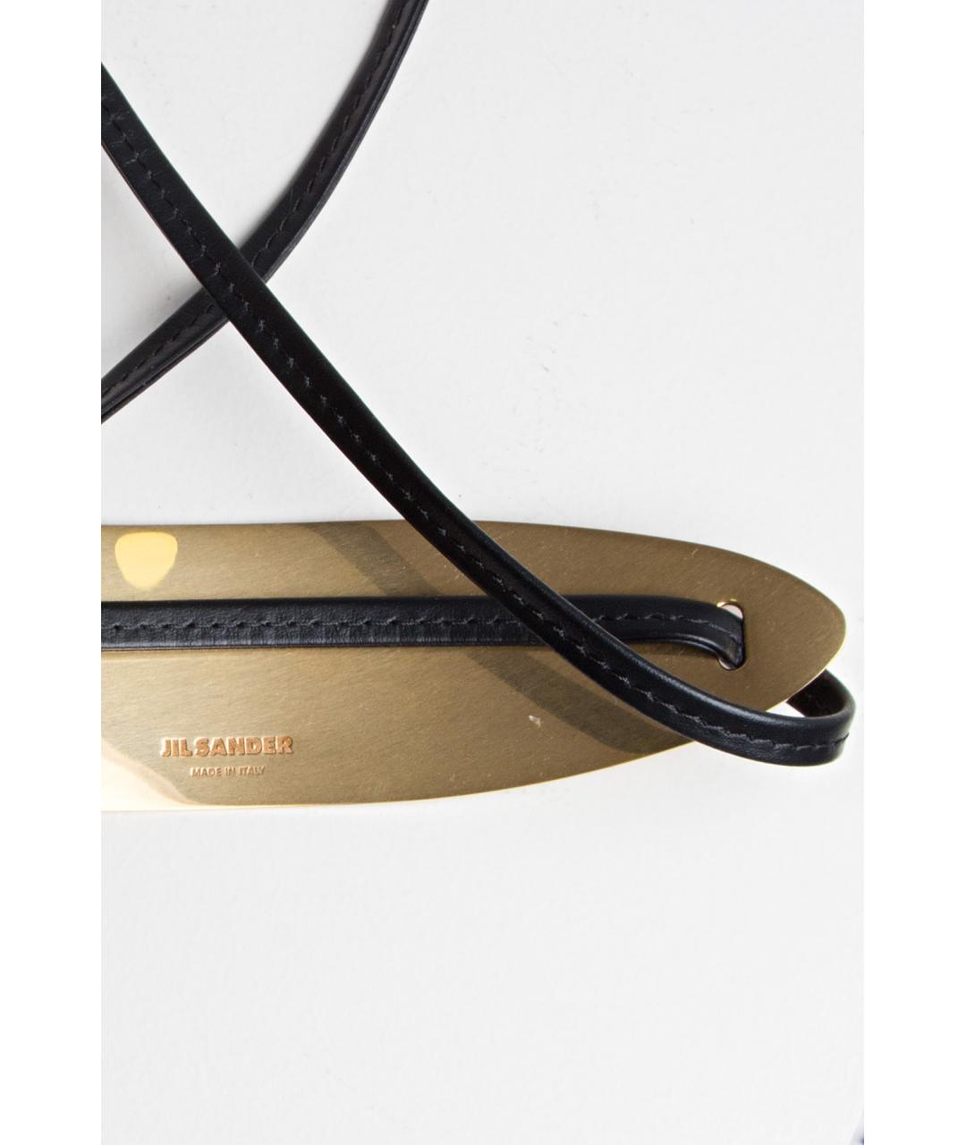 JIL SANDER Черный кожаный ремень, фото 2