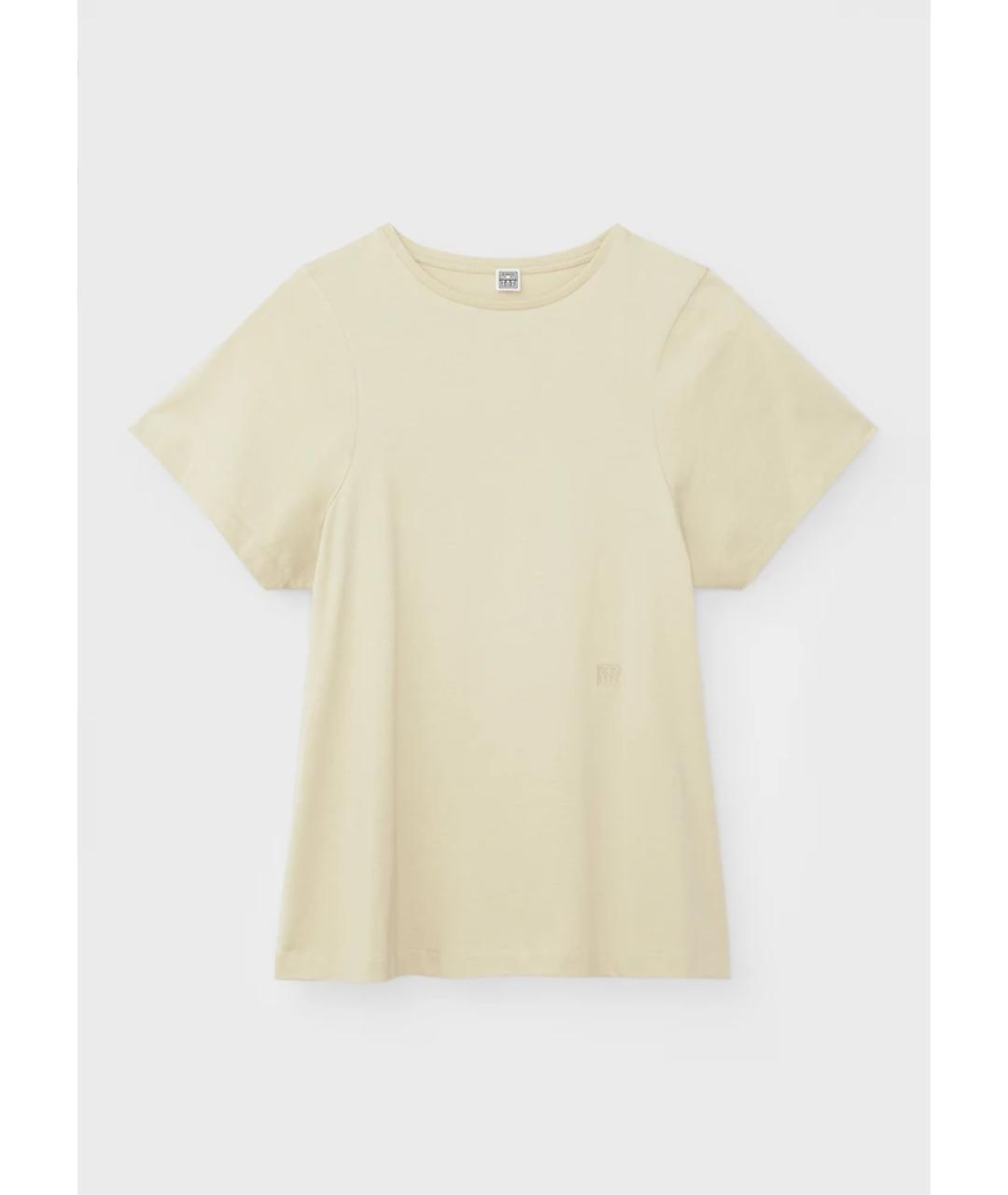 TOTEME Бежевая хлопковая футболка, фото 6