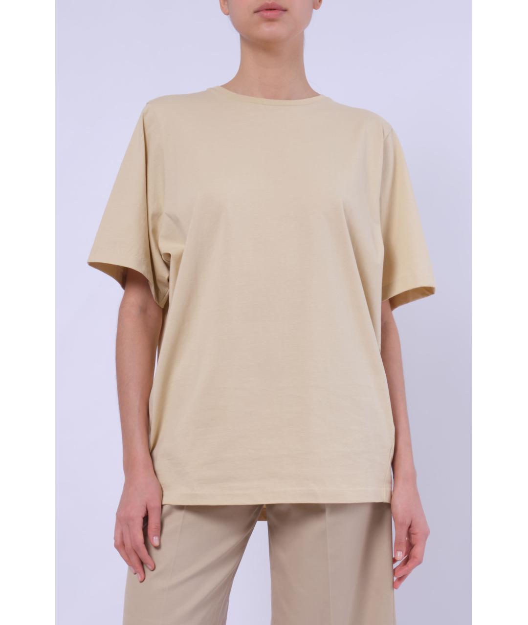 TOTEME Бежевая хлопковая футболка, фото 2