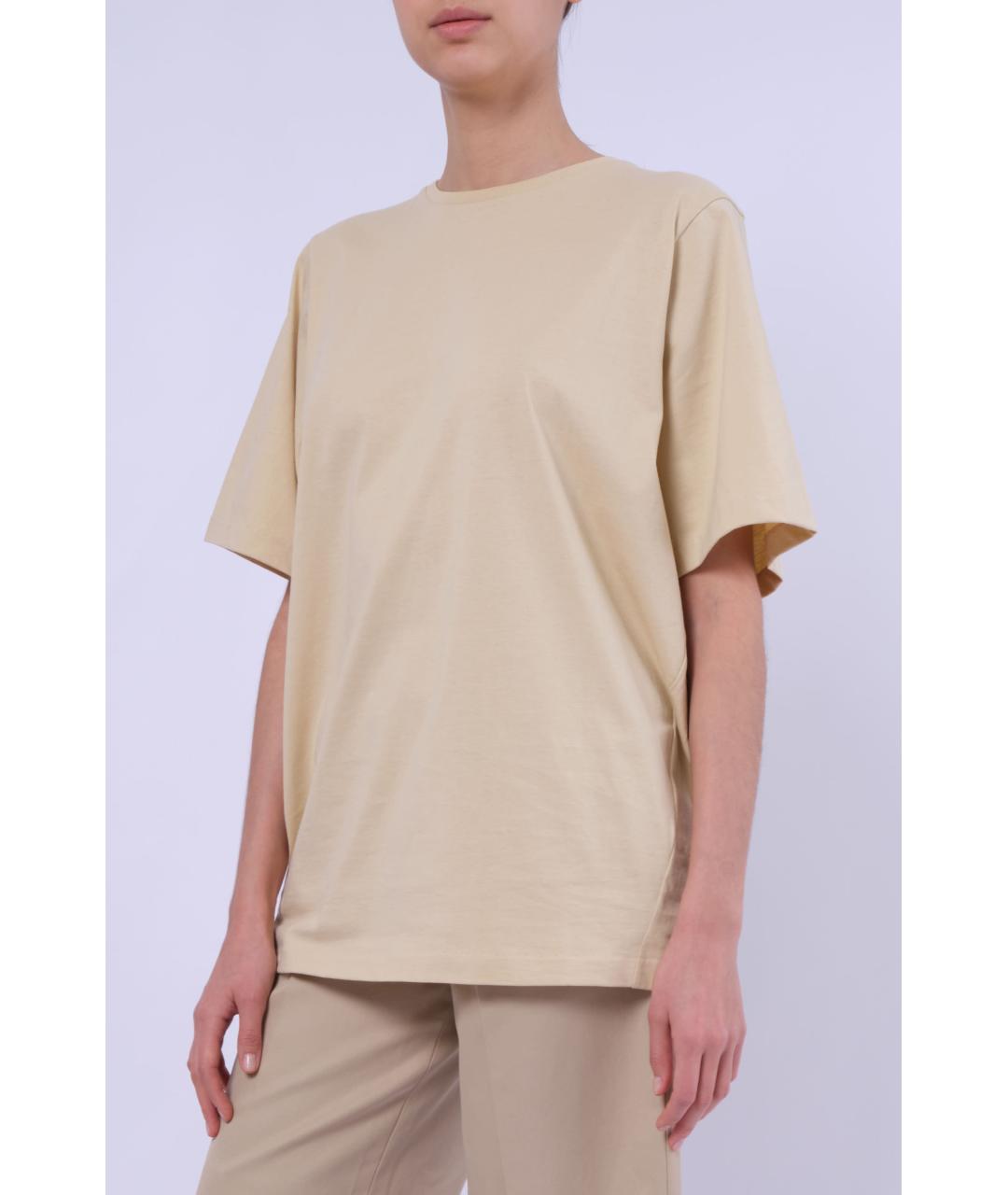 TOTEME Бежевая хлопковая футболка, фото 4