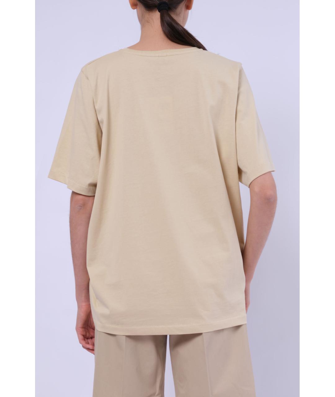 TOTEME Бежевая хлопковая футболка, фото 5