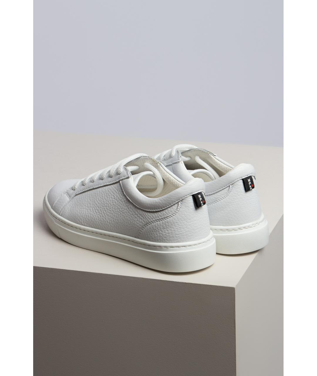 KITON Белые кожаные кеды, фото 3