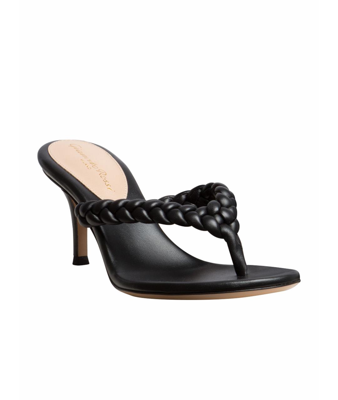 GIANVITO ROSSI Черные кожаные босоножки, фото 1