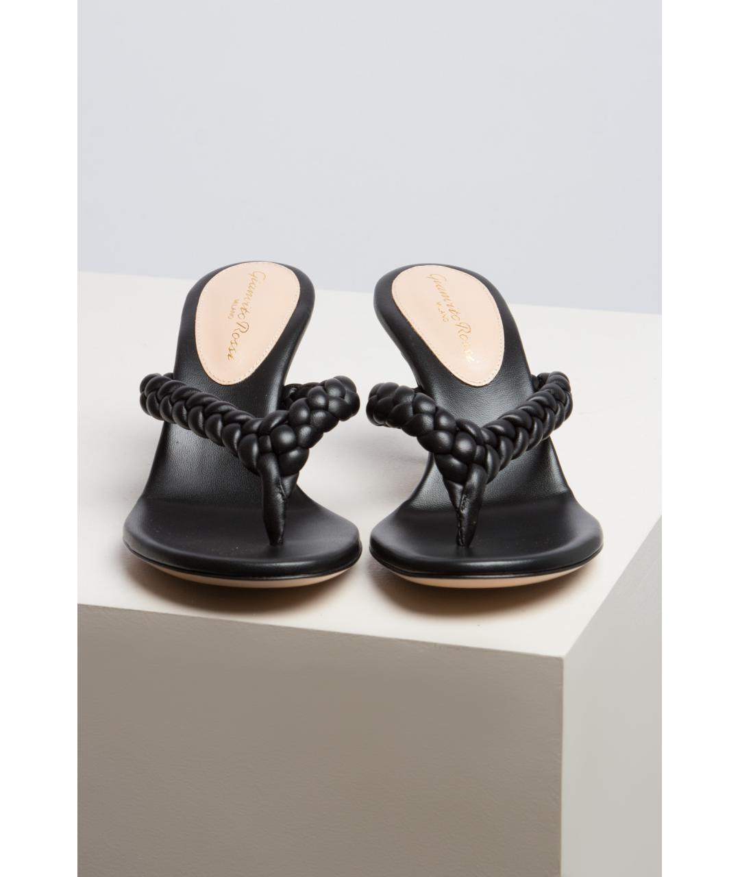 GIANVITO ROSSI Черные кожаные босоножки, фото 2