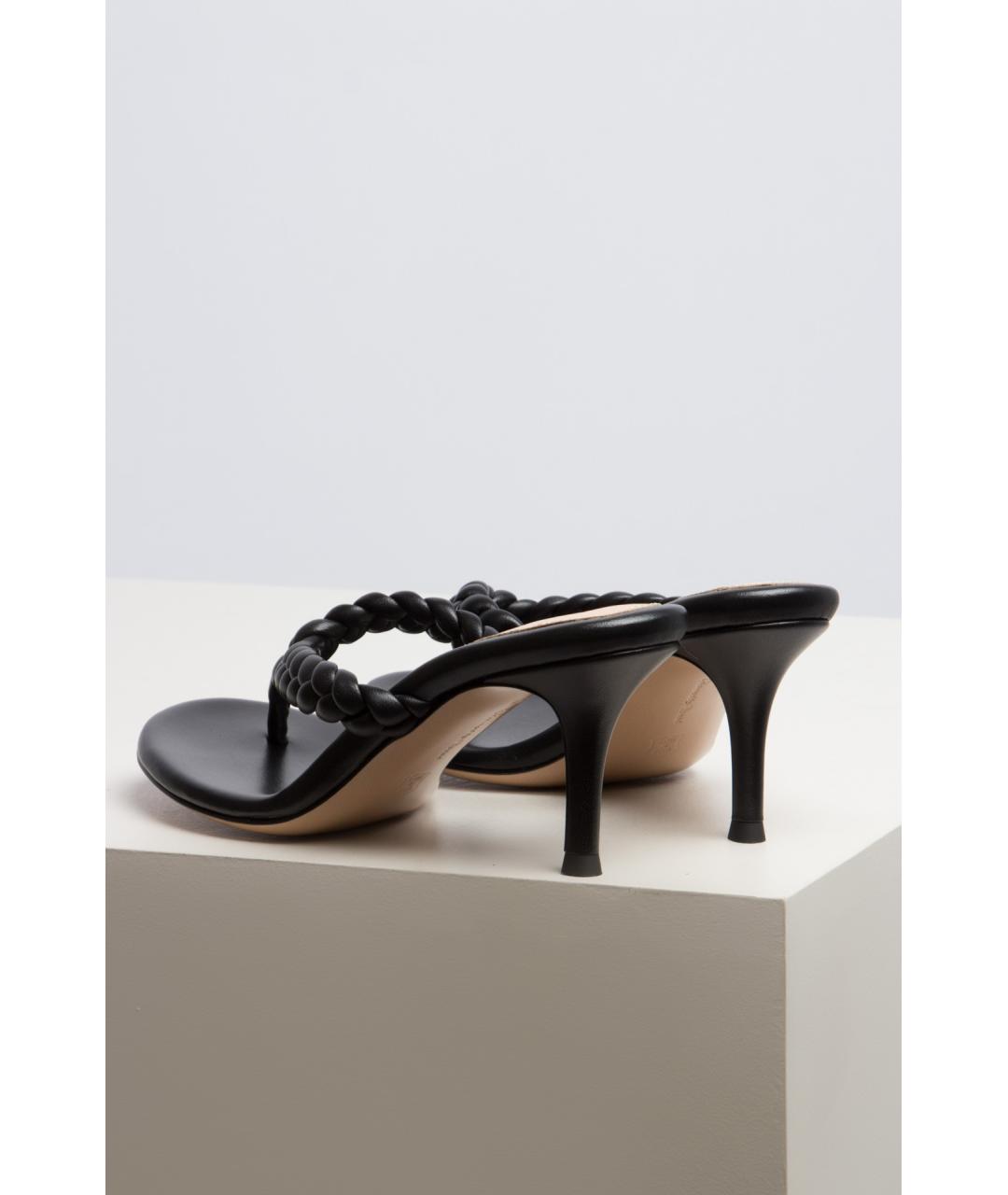GIANVITO ROSSI Черные кожаные босоножки, фото 3