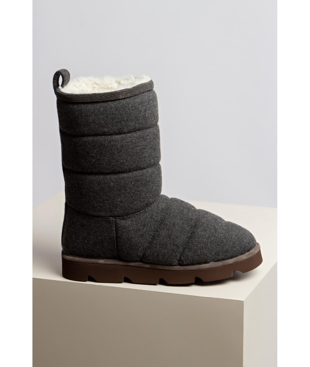BRUNELLO CUCINELLI Серые сапоги, фото 4