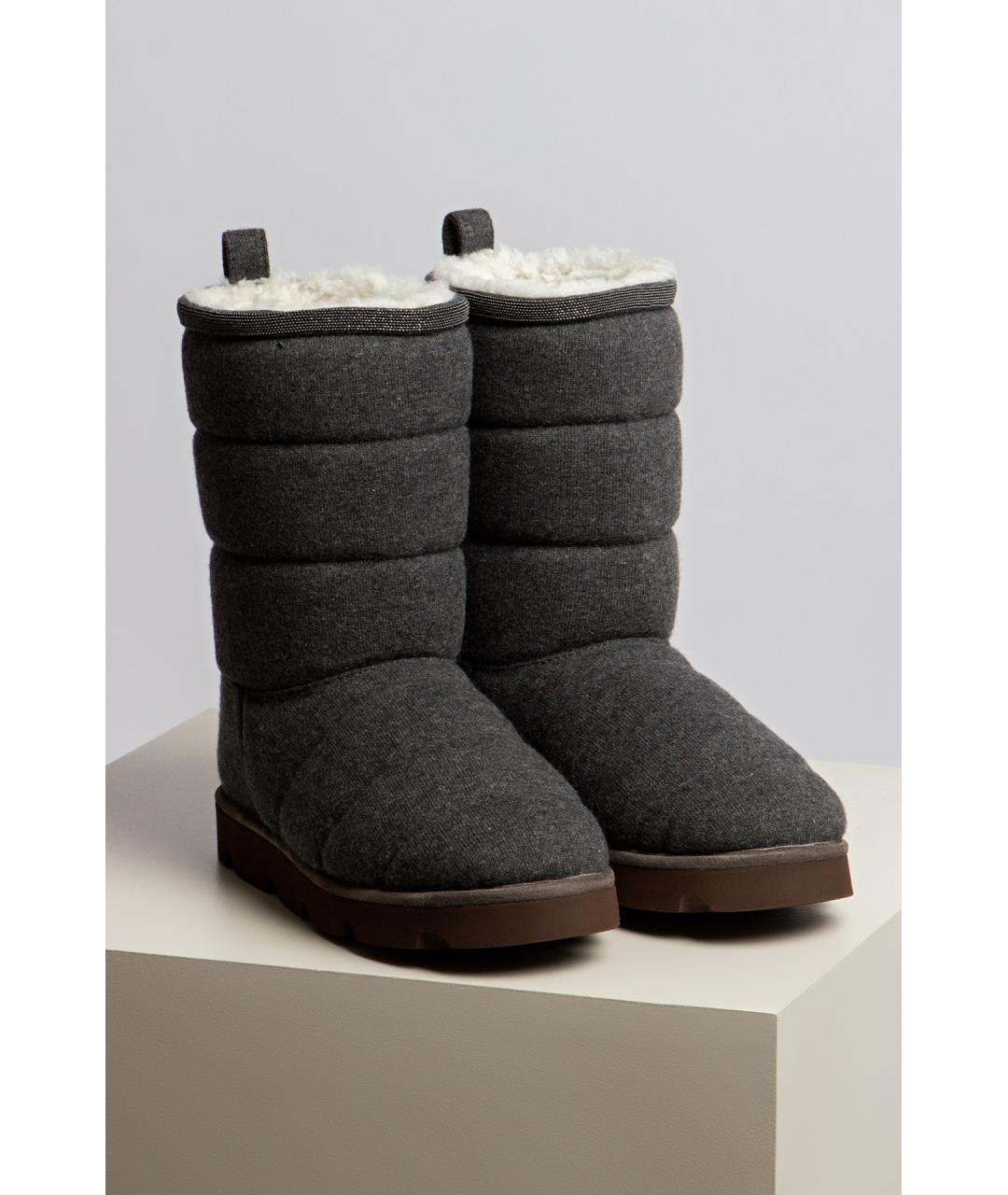 BRUNELLO CUCINELLI Серые сапоги, фото 5