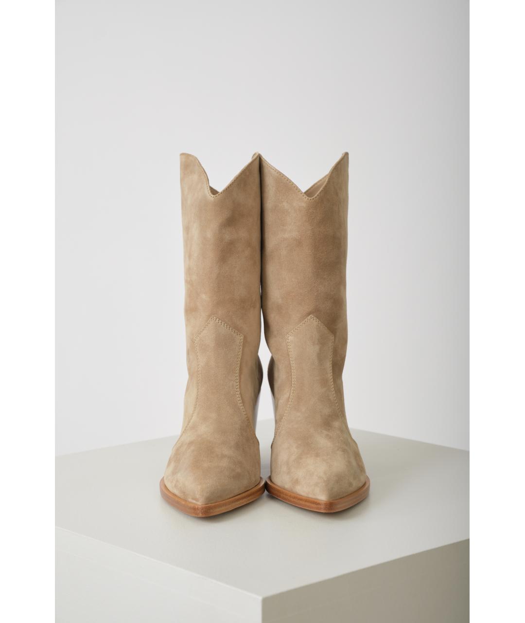 GIANVITO ROSSI Бежевые замшевые сапоги, фото 2