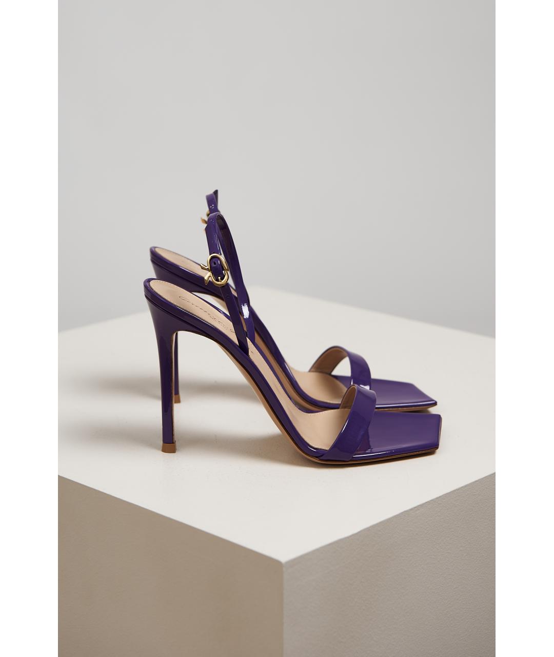 GIANVITO ROSSI Фиолетовые кожаные босоножки, фото 2