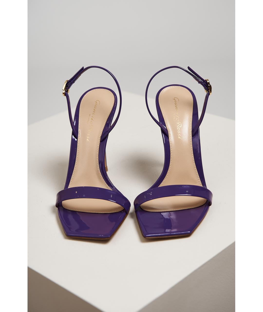 GIANVITO ROSSI Фиолетовые кожаные босоножки, фото 4