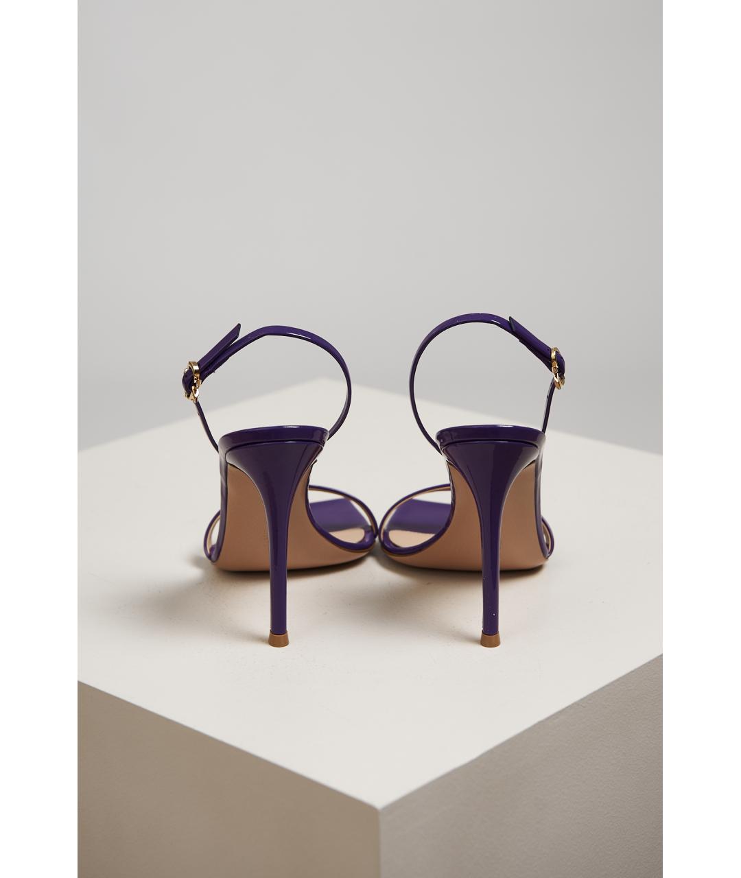 GIANVITO ROSSI Фиолетовые кожаные босоножки, фото 3