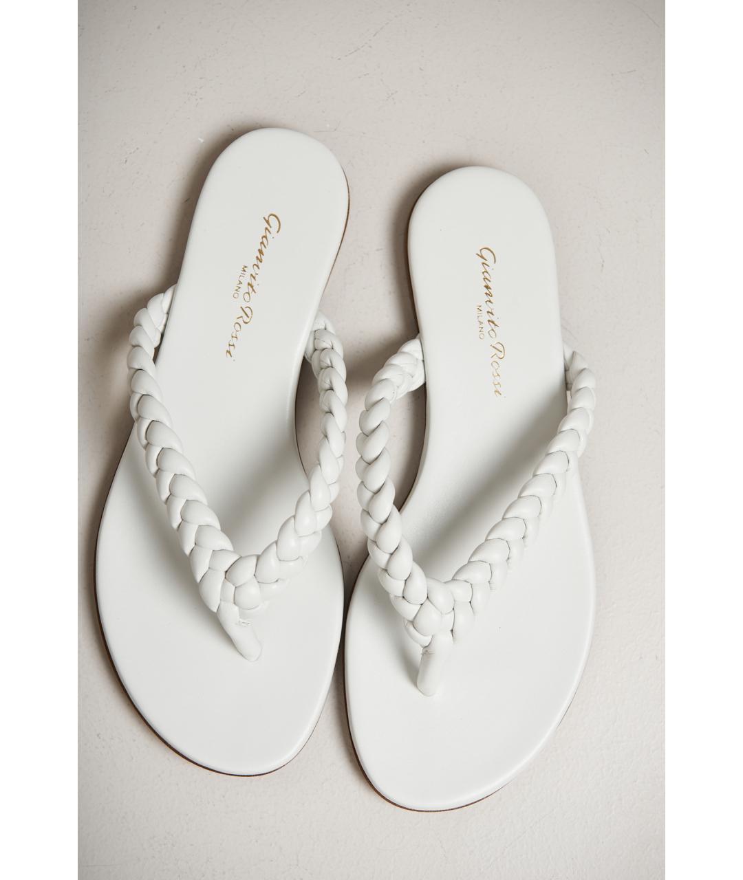 GIANVITO ROSSI Белые кожаные босоножки, фото 4