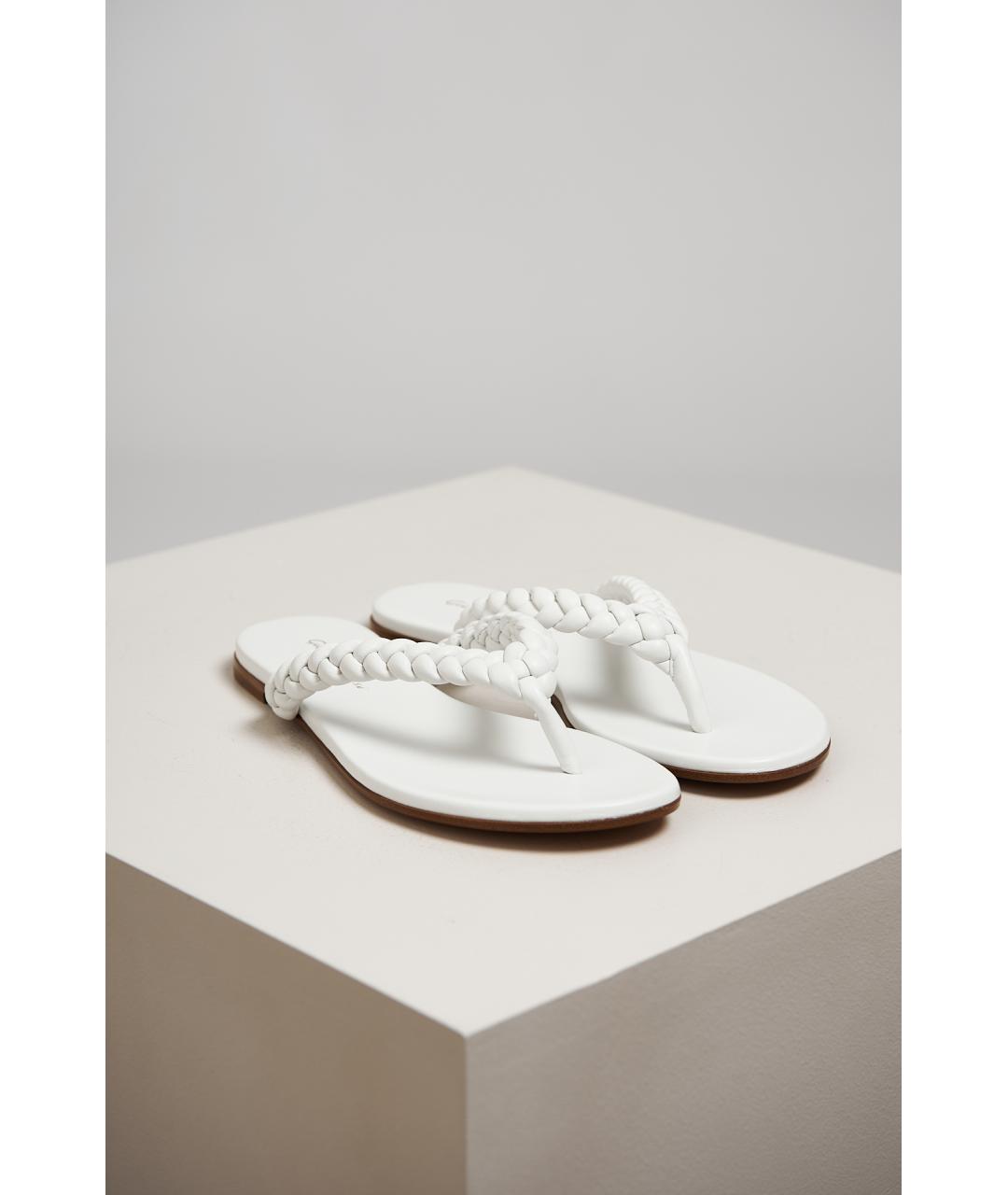 GIANVITO ROSSI Белые кожаные босоножки, фото 6
