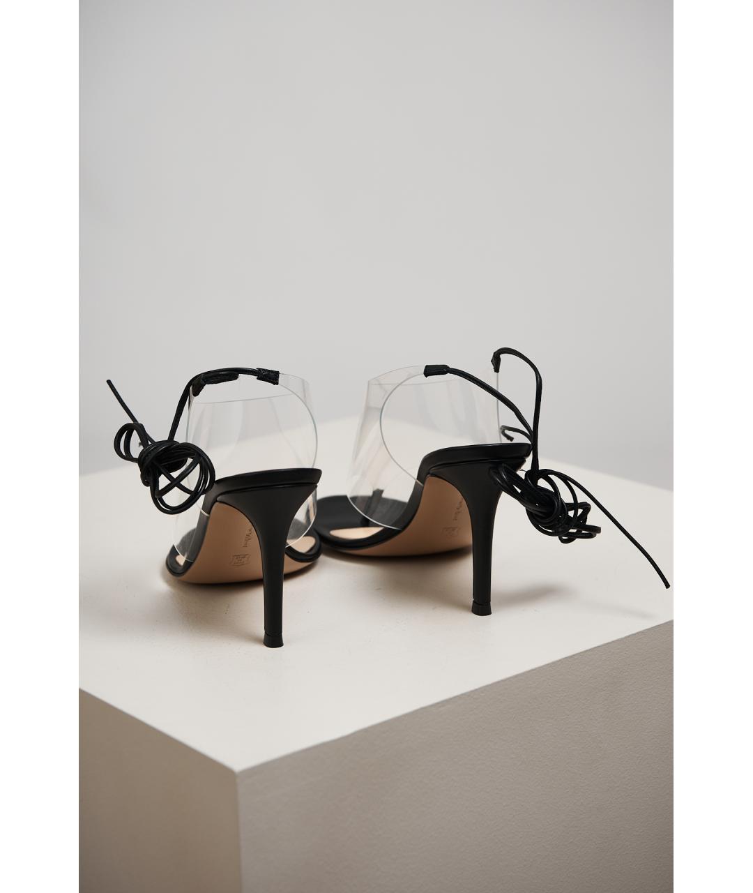 GIANVITO ROSSI Черные кожаные босоножки, фото 3