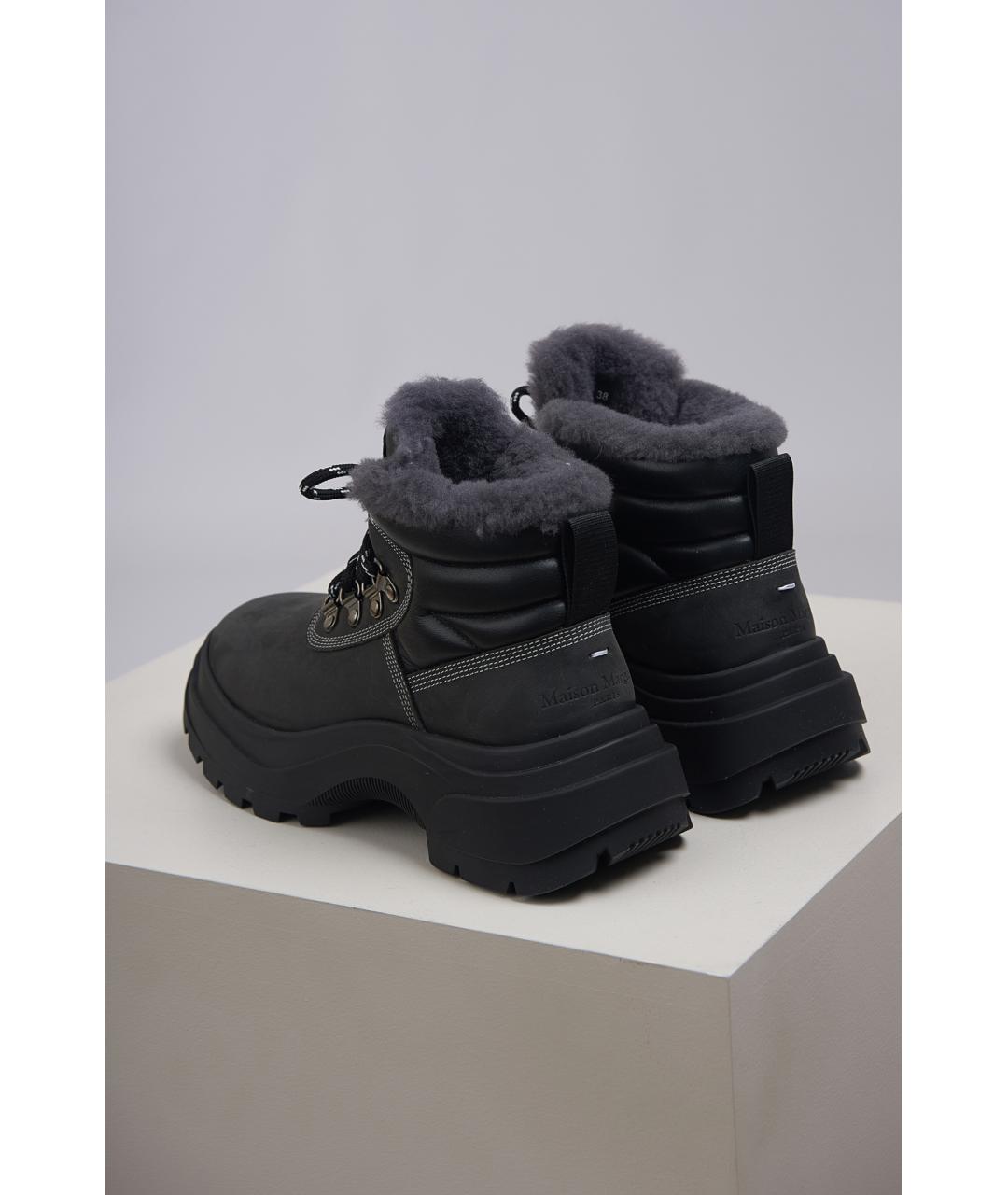 MAISON MARGIELA Серые кожаные ботинки, фото 3