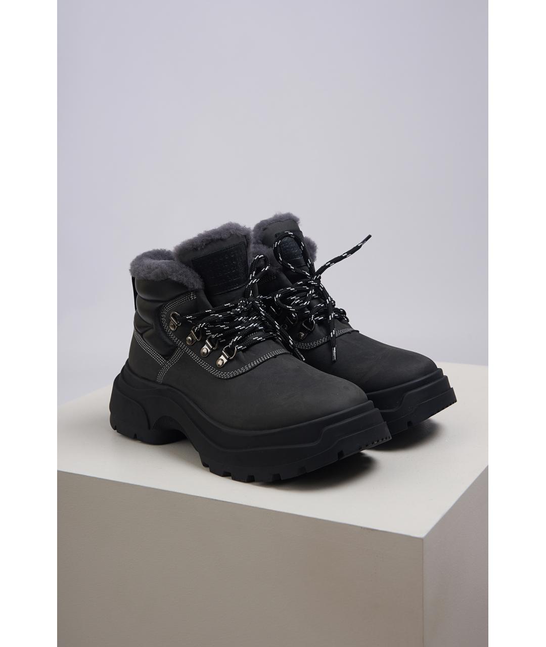 MAISON MARGIELA Серые кожаные ботинки, фото 5