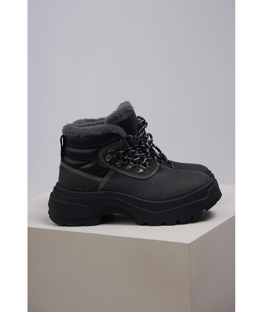 MAISON MARGIELA Серые кожаные ботинки, фото 4