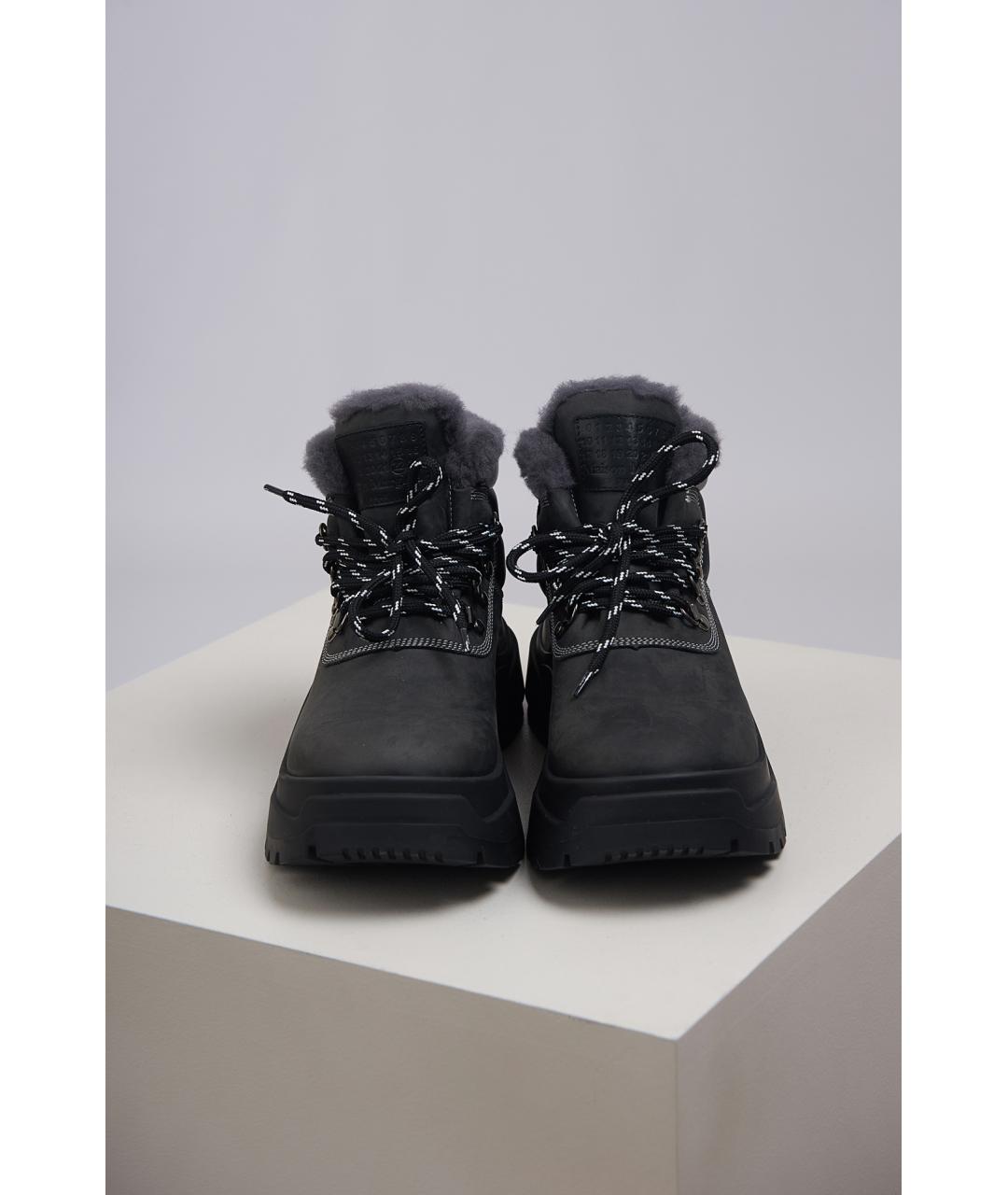 MAISON MARGIELA Серые кожаные ботинки, фото 2