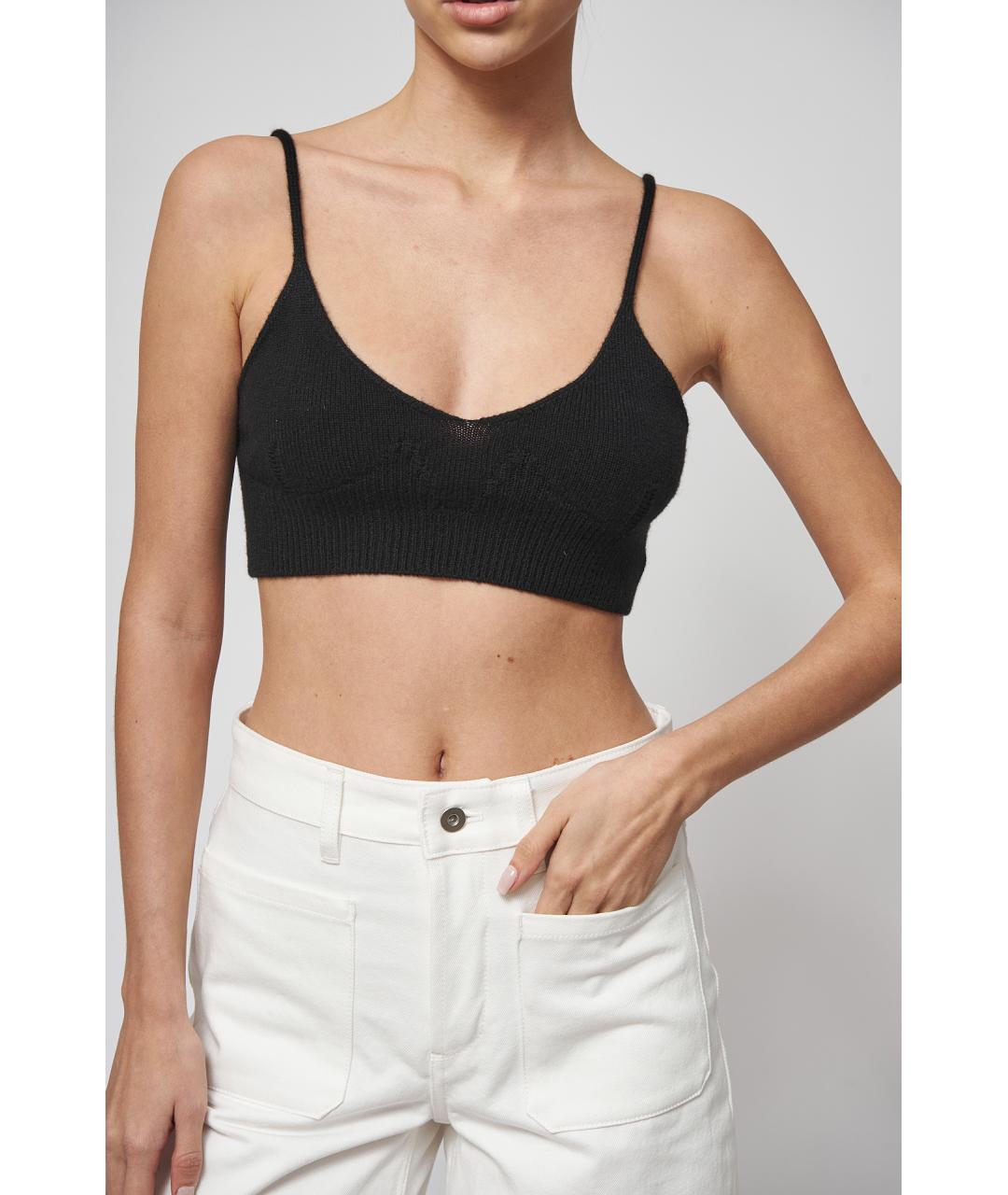 JIL SANDER Черная кашемировая майка, фото 2