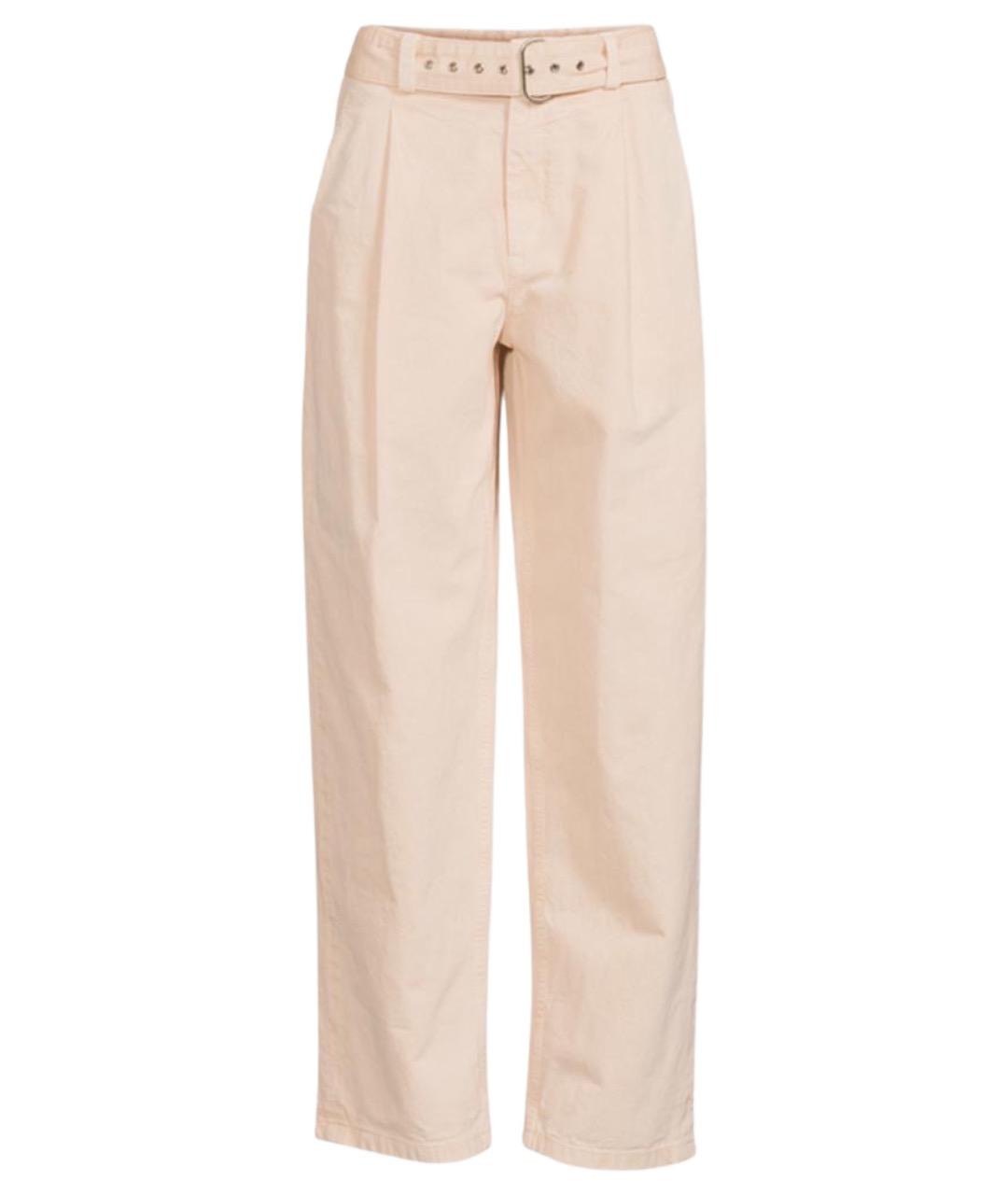 JIL SANDER Оранжевое хлопковые прямые брюки, фото 1