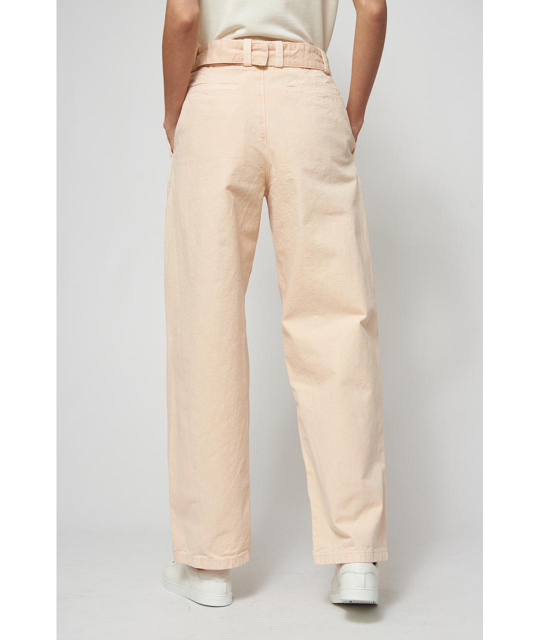 JIL SANDER Оранжевое хлопковые прямые брюки, фото 7