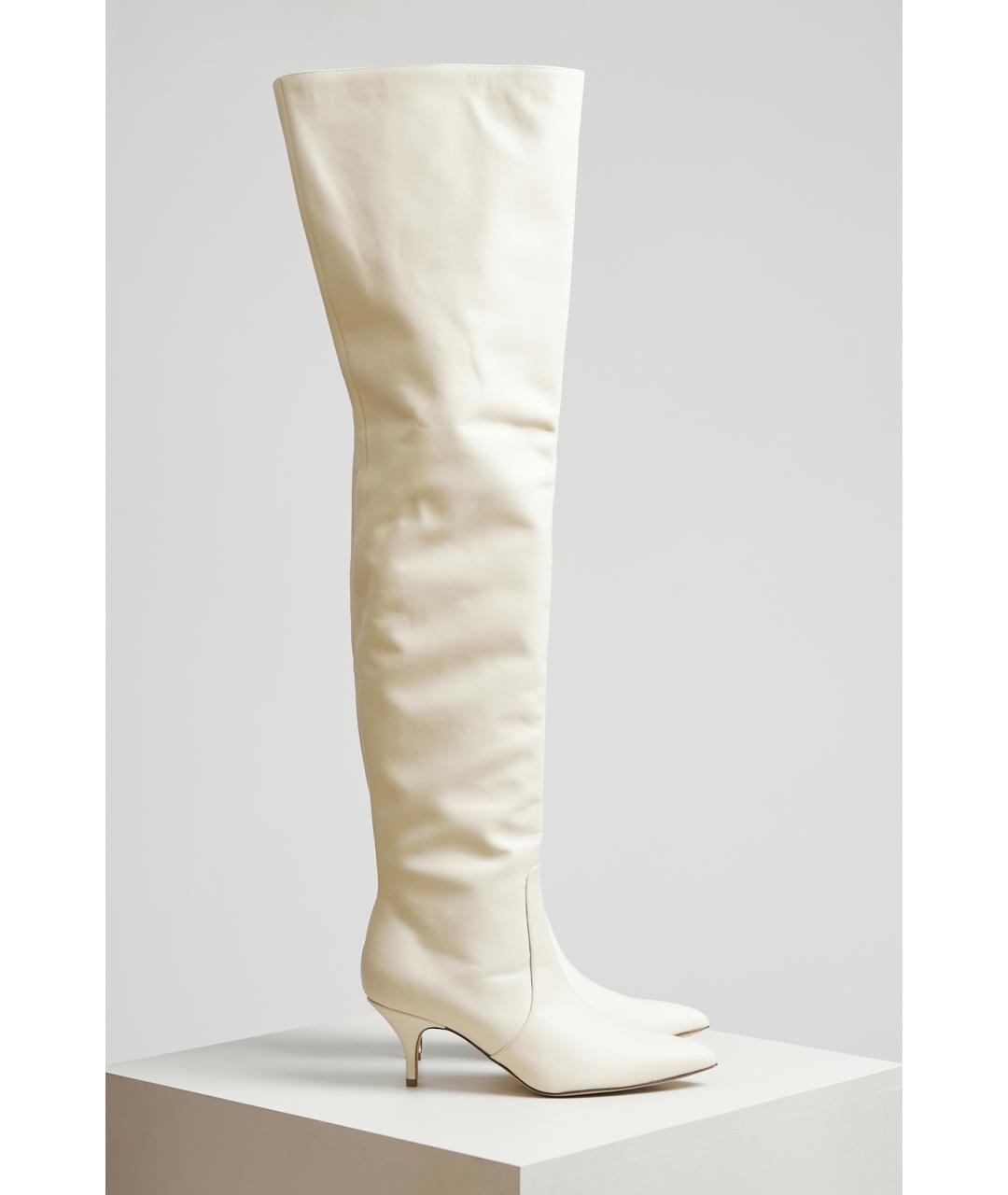 MAGDA BUTRYM Бежевые кожаные сапоги, фото 3