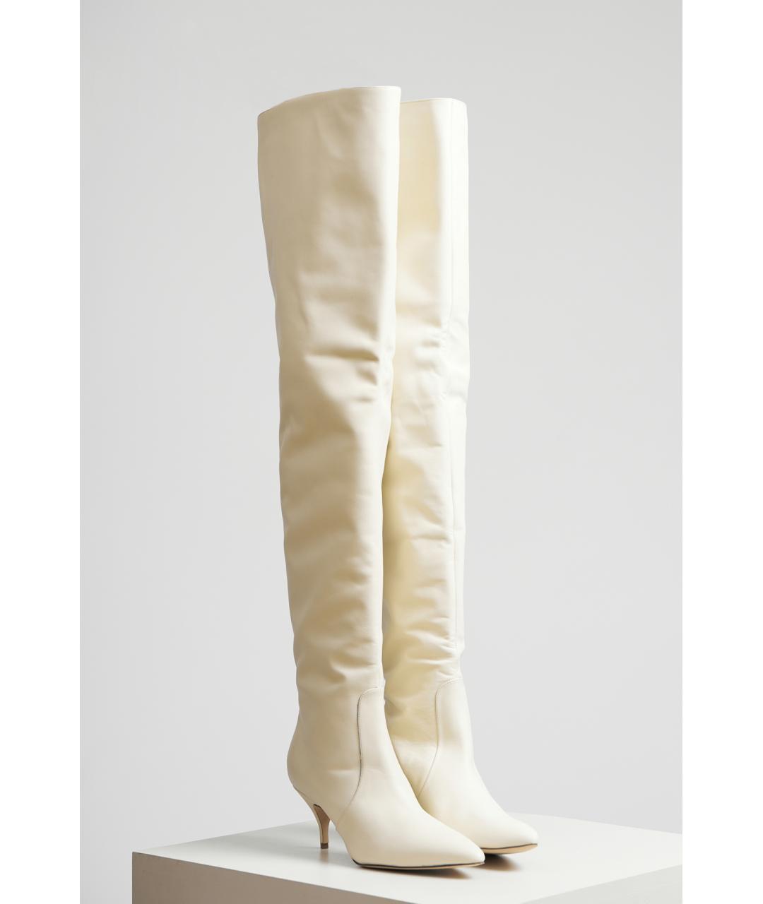 MAGDA BUTRYM Бежевые кожаные сапоги, фото 5