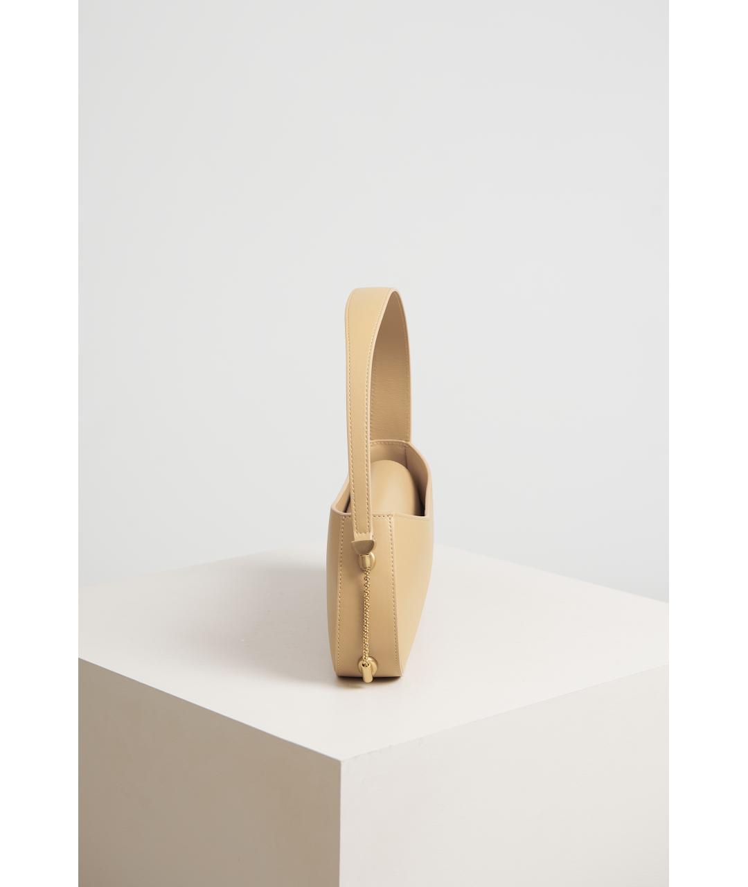 NEOUS Бежевая кожаная сумка с короткими ручками, фото 3