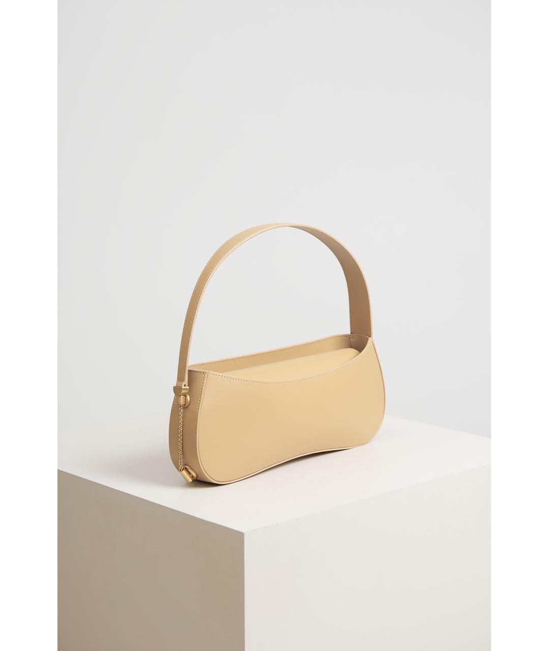 NEOUS Бежевая кожаная сумка с короткими ручками, фото 2