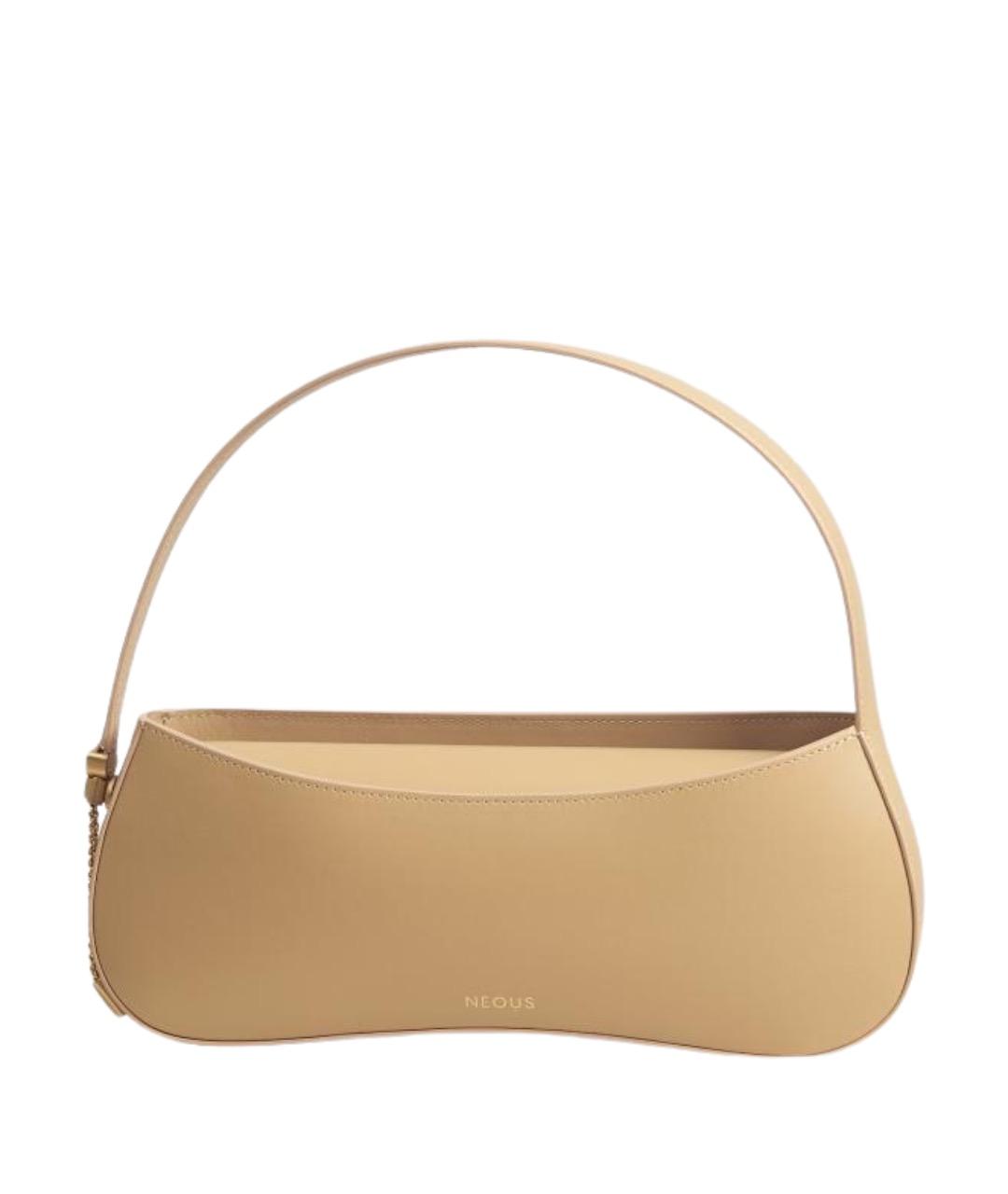 NEOUS Бежевая кожаная сумка с короткими ручками, фото 1