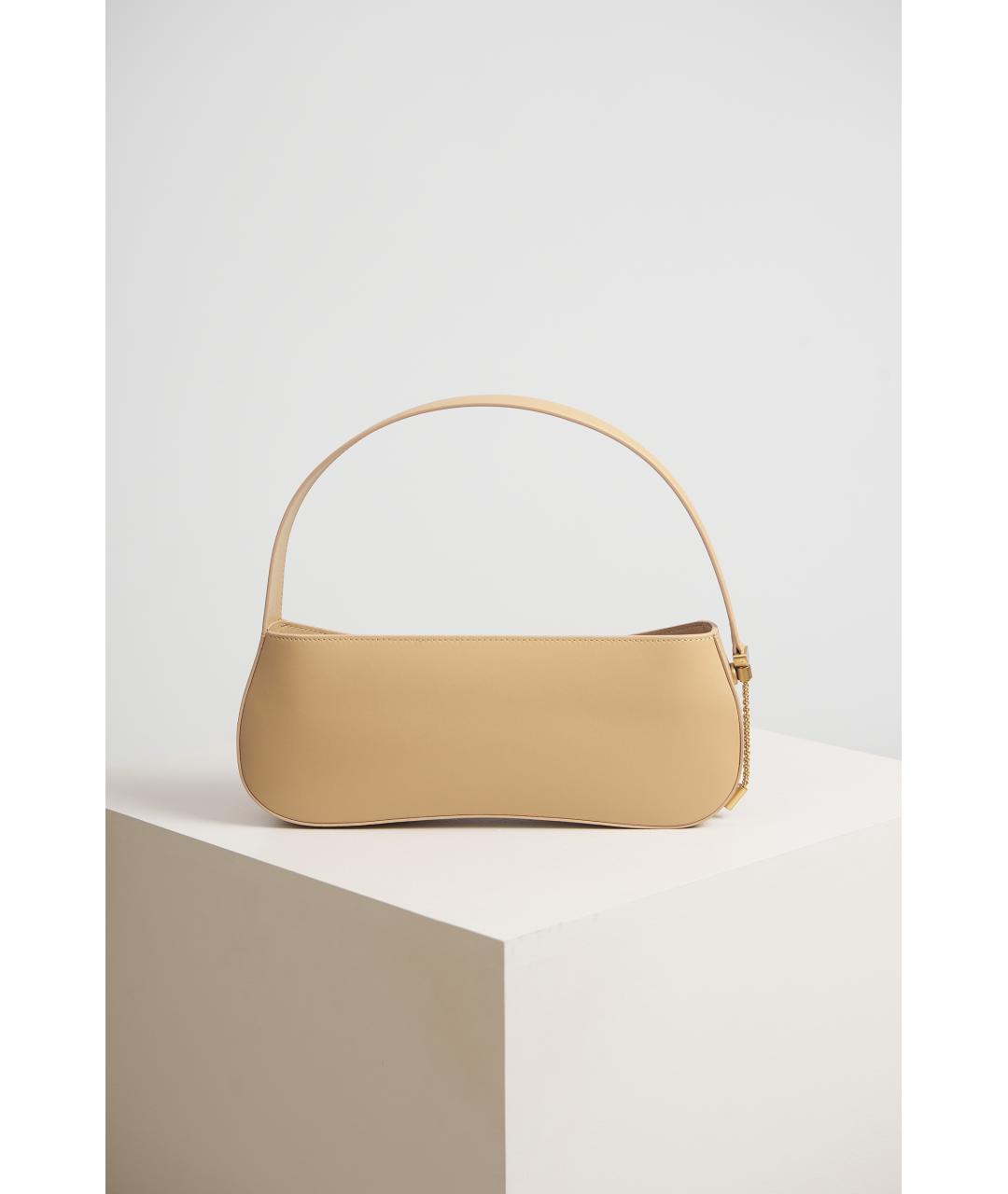 NEOUS Бежевая кожаная сумка с короткими ручками, фото 4