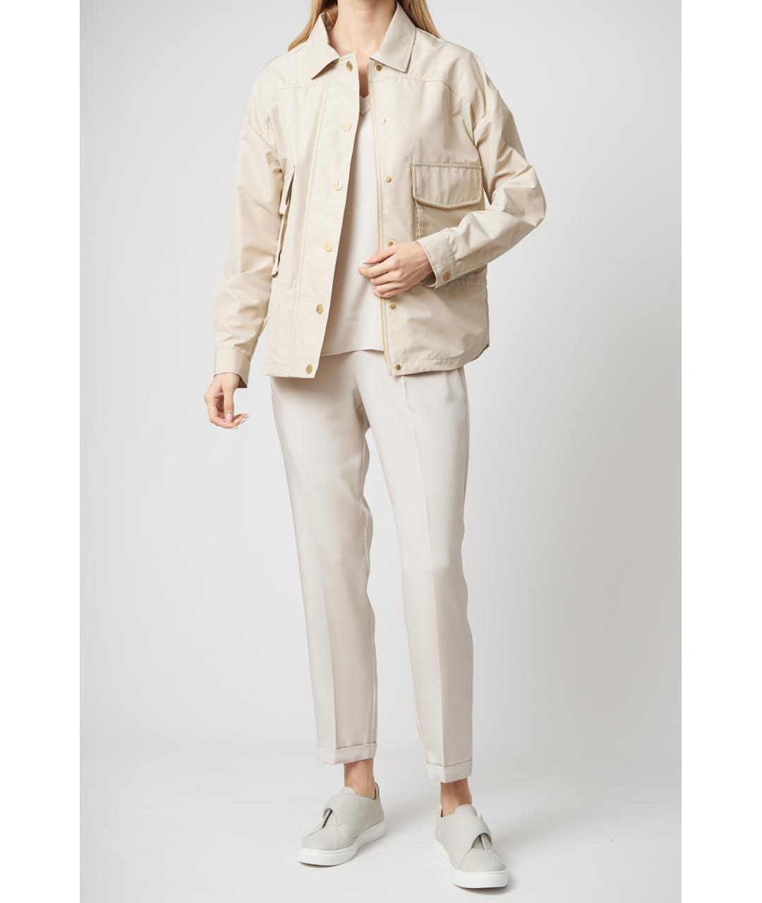 KITON Бежевая полиэстеровая куртка, фото 2